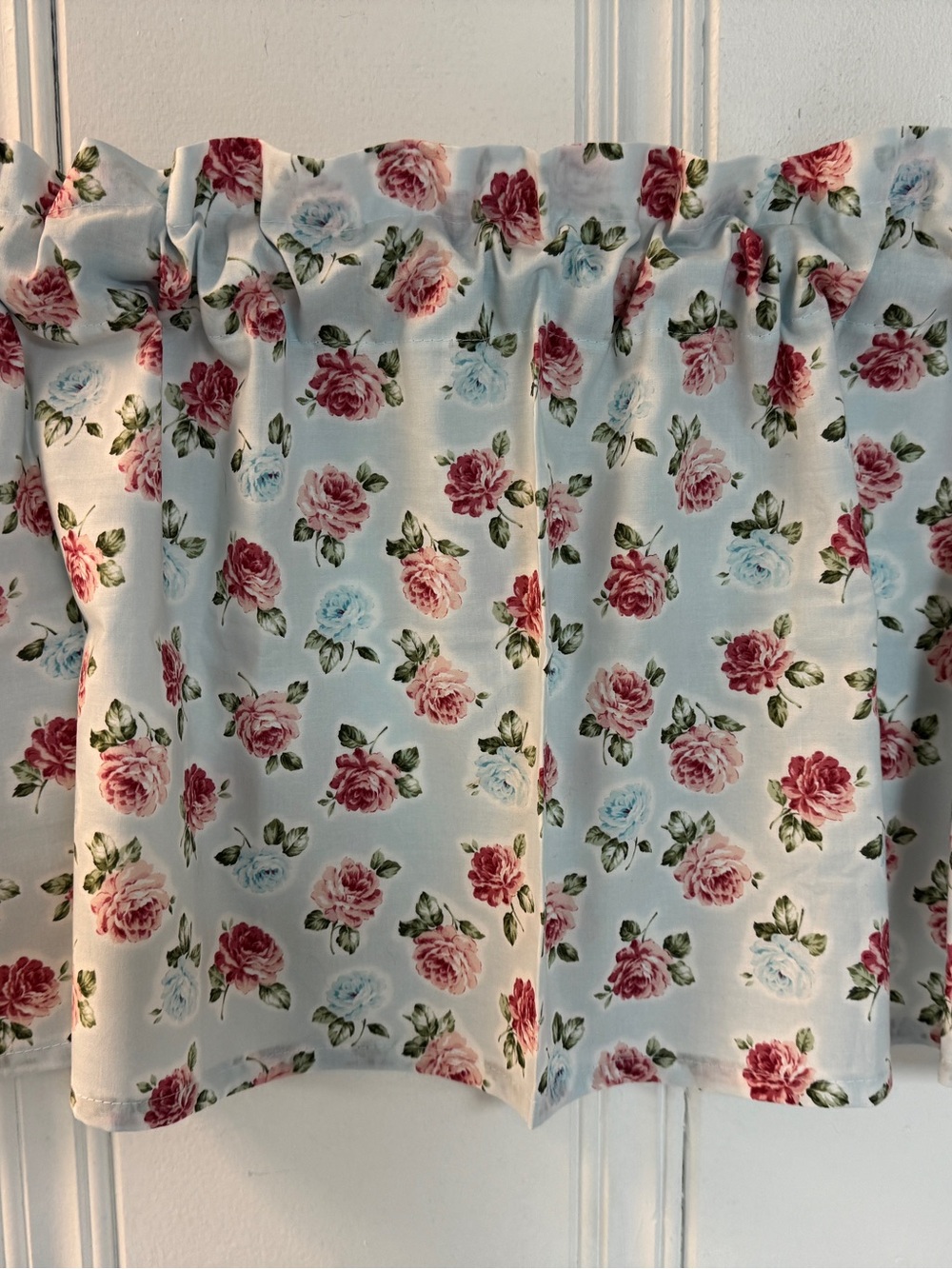 Floral roses, window valance curtain